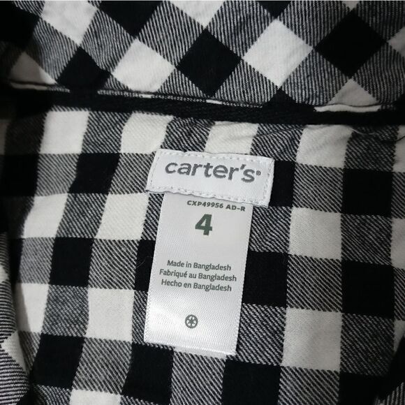 Carter's Twill Checkered Button Down Long Sleeve Shirt -Q - Picture 2 of 3